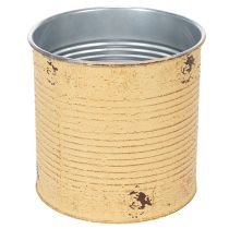 daiktų Dekoratyvinė skarda, abrikosų spalvos, metalinis augalų vazonas, vasarinė dekoracija, Ø15,5 cm, aukštis 15 cm