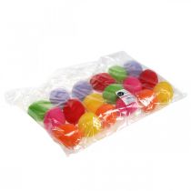 daiktų Dekoratyviniai margučiai flokuoti spalvingi 4cm 18 vnt