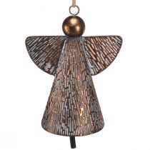 daiktų Dekoratyvinis angelas metalinis varpas bronzos baltas natūralus 21x13,5x24cm