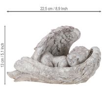 daiktų Dekoratyvinė angelo figūrėlė miegančiam su sparnais, kapas, 22,5 cm