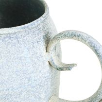 daiktų Dekoratyvinė laistytuvė, vintažinio metalo, balta, mėlyna, 32x11x18cm, dekoratyvinis aksesuaras
