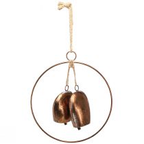 daiktų Tradiciniai kalėdiniai varpeliai bronzos spalvos, kabanti dekoracija, durų skambučio žiedas Ø29cm