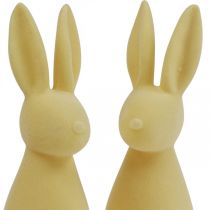 daiktų Dekoratyvinis Velykų zuikis – 2 pasirinkimas – Flocked šviesiai geltonas H29,5cm 2 vnt.
