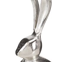 daiktų Dekoratyvinės triušio metalinės velykinės sidabrinės spalvos apvalios Ø12cm H25cm