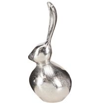 daiktų Dekoratyvinės triušio metalinės velykinės sidabrinės spalvos apvalios Ø12cm H25cm