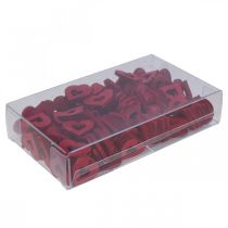 daiktų Dekoratyvinės širdelės barstomos dekoracijos medinės širdelės raudonos Ø2cm 144psl