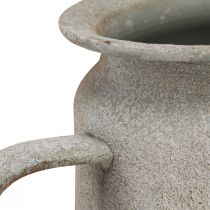 daiktų Dekoratyvinis metalinis arbatinukas, vintažinio stiliaus, pilkas, 24 × 14 × 14 cm, retro shabby chic stiliaus