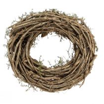 daiktų Natūralus dekoratyvinis vainikas su šakelėmis ir kedro kankorėžiais, medinis vainikas, durų vainikas, sienų dekoracija, stalo dekoracija, kaimo/boho stilius, Ø40cm