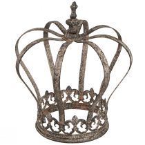 daiktų Dekoratyvinė karūna antikvarinio metalo dekoracija rūdžių spalvos Ø19,5 cm, aukštis 22 cm