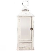 daiktų Dekoratyvinis žibintas vintage su stalčiumi baltas 20×20cm H51cm