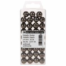 daiktų Dekoratyviniai karoliukai antracitinis metalas 14mm 35 vnt