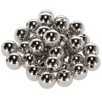 daiktų Dekoratyviniai karoliukai, sidabro metalo spalvos, 14 mm, 35 vnt.