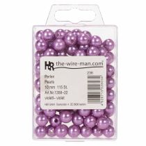 daiktų Dekoratyviniai karoliukai Ø10mm violetiniai 115 vnt