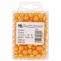 daiktų Dekoratyviniai karoliukai Ø10mm oranžiniai 115 vnt