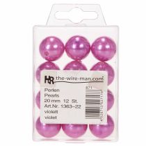 daiktų Dekoratyviniai karoliukai Ø2cm violetiniai 12 vnt