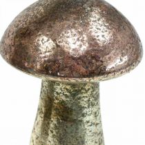 Deco grybai stiklinė rožinė stalo puošmena rudens Ø6,5cm H10cm 3vnt
