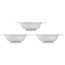 daiktų Dekoratyvinis dubuo metalinis baltas juodas Vintage Ø20,5cm 3vnt