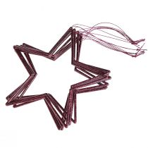 daiktų Dekoratyvinis kalėdinis žaisliukas su žvaigždėmis ir uogomis, pakabinamas, blizgučiais, Ø18 cm, 8 dalių rinkinys