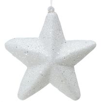 Dekoratyvinė žvaigždė balta pakabinti 20cm