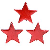 daiktų Dekoratyvinės žvaigždės raudonos metalinės išsklaidytos dekoracijos – 2 pasirinkimas – Ø5cm 36 vnt.