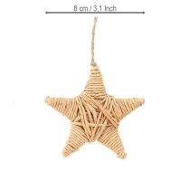 daiktų Dekoratyvinės žvaigždės, kanapių rafija, 7,5 cm, kalėdinės eglutės papuošalai, 8 vnt.