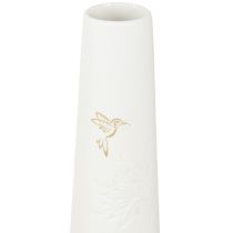 daiktų Dekoratyvinis padėklas Wood Mini Vazos Keraminės Baltas Auksas 35x14cm