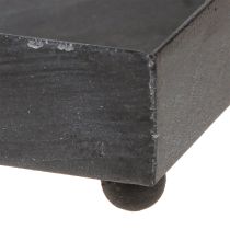 daiktų Dekoratyvinis metalinis padėklas, juodai pilkas, nuplautas, 15 × 15 cm, 2 vnt.