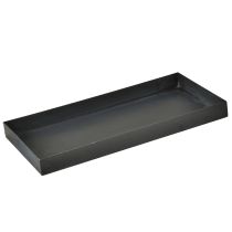 daiktų Dekoratyvinis metalinis padėklas, juodai pilkas, nuplautas, 30 × 15 cm