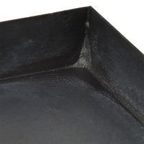daiktų Dekoratyvinis metalinis padėklas, juodai pilkas, nuplautas, 30 × 15 cm