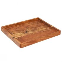 daiktų Dekoratyvinis padėklas serviravimui iš medinės akacijos alyvuotos 30x25cm