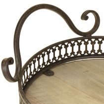 daiktų Dekoratyvinis padėklas ovalus 23 cm x 17,5 cm x 7,5 cm rudas