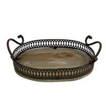 daiktų Dekoratyvinis padėklas ovalus 23cm x 17,5cm x 7,5cm ruda