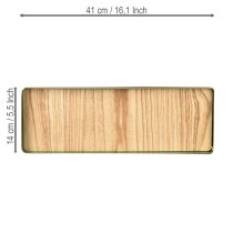 daiktų Dekoratyvinis padėklas stačiakampis žalias metalinis medinis pagrindas 41 × 14 cm