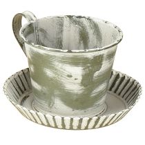 daiktų Dekoratyviniai metaliniai puodeliai, baltai dažyti, antikvariniai, Ø9cm, aukštis8cm, 2vnt.
