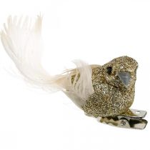 daiktų Deco balandžių pora Deco paukščiai su segtuku Golden L5cm 4 vnt