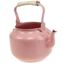 Dekoratyvinis arbatinukas metalinis senas rožinis Ø8.6cm H16cm