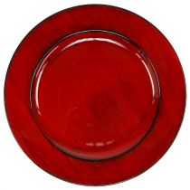 Dekoratyvinė lėkštė plastikinė Ø28cm raudona-juoda