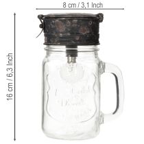 daiktų Dekoratyvinė geriamoji stiklinė su LED lempute Ø8cm A16cm