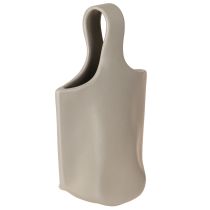 daiktų Dekoratyvinė vaza Keraminis krepšys Shopper Pilkas 19×4,5×33cm