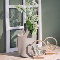 daiktų Dekoratyvinė vaza Keraminis krepšys Shopper Pilkas 19×4,5×33cm