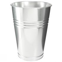 daiktų Dekoratyvinė vaza metalinė kūginė aukšta vaza sidabrinė H34cm vaza 11L