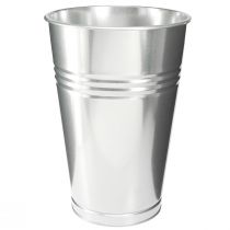 daiktų Dekoratyvinė vaza metalinė kūginė aukšta vaza sidabrinė H38.5cm 14.5L