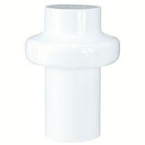 daiktų Dekoratyvinė vaza Metalinė vaza Dekoratyvinė kreminė balta Ø16,5cm H23,5cm