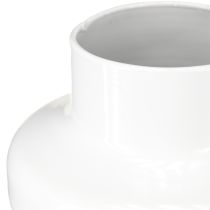daiktų Dekoratyvinė vaza Metalinė vaza Dekoratyvinė kreminė balta Ø16,5cm H23,5cm