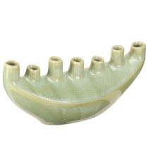 daiktų Dekoratyvinė Vaza Valtis Keraminė Vaza Šviesiai Žalia 23×8,5×11cm