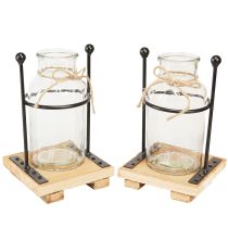 daiktų Dekoratyvinės vazos butelių vazos stiklas ant pagrindo 12×12×20cm 4vnt