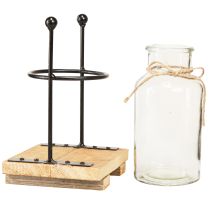 daiktų Dekoratyvinės vazos butelių vazos stiklas ant pagrindo 12×12×20cm 4vnt