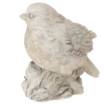 daiktų Dekoratyvinė paukščio figūrėlė, žvirblis, lieto akmens, baltai nuskalbta, aukštis 12,5 cm