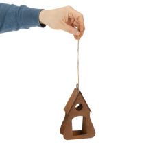 daiktų Dekoratyvinis pakabinamas paukščių namelis, rūdžių spalvos, 17,5 cm