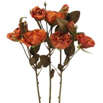 Deco rožių puokštė dirbtinių gėlių rožių puokštė oranžinė 45cm 3vnt